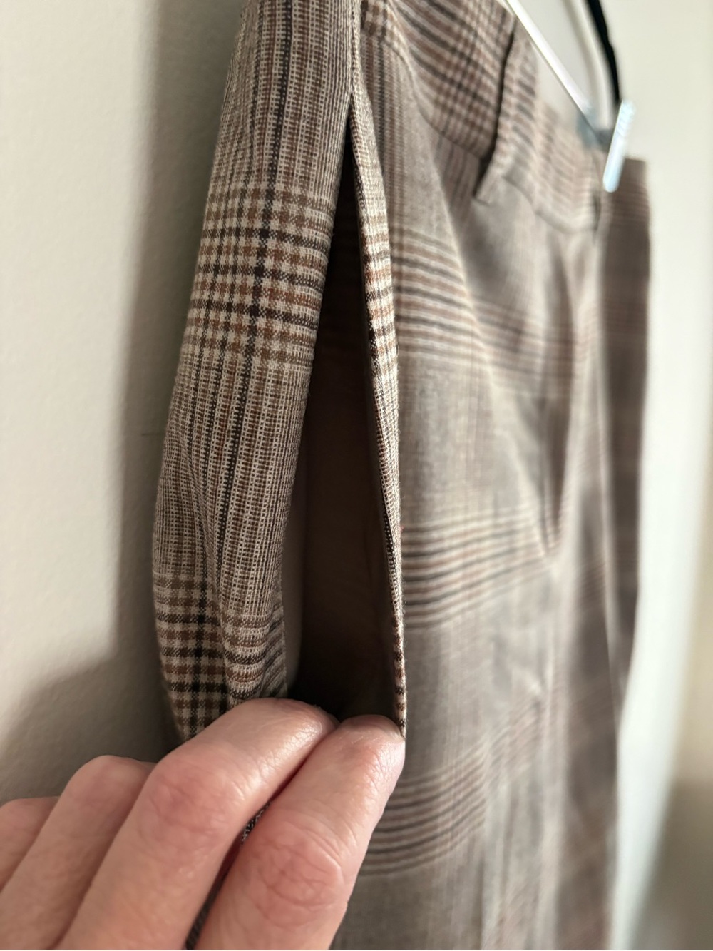 Lafayette 148 New York Glen Plaid Wool Blend Wide-Leg Trousers Size 8 TRR - Picture 3 of 14
